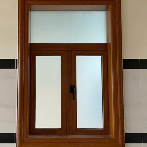 Cửa sổ 2 cánh thép vân gỗ nhập khẩu