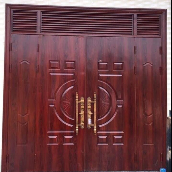 Cửa đi thép vân gỗ 4 cánh nhập khẩu Đắk Lắk